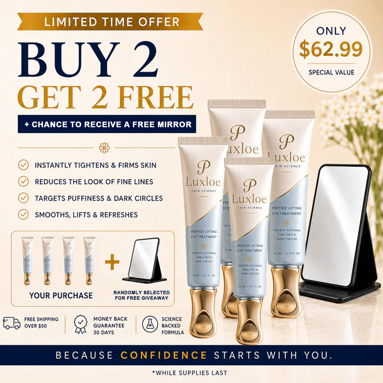 Luxloe™ Instant Face Temporary Tightener – Instant visible results in 30 seconds