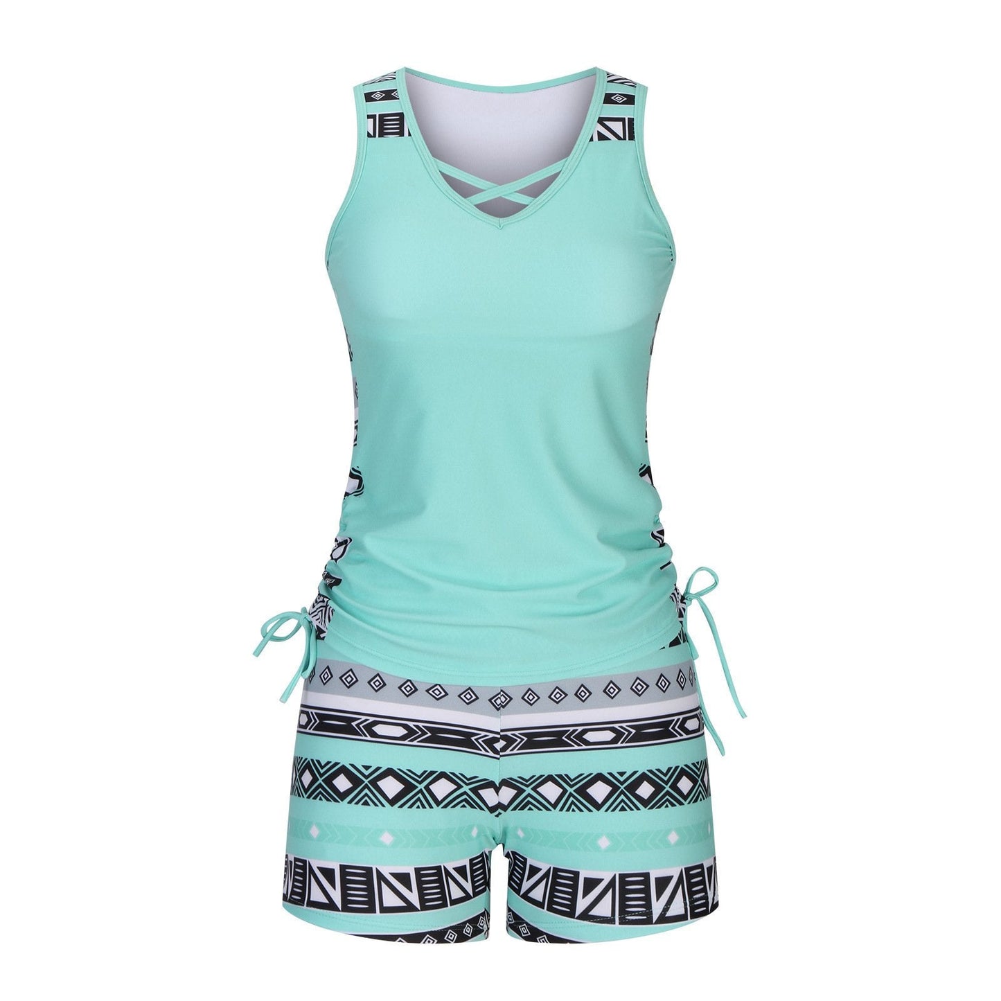⏰LAST DAY 60% OFF - Luxlue Women's Tummy Control Tankini Set with Built-In Bra – Flattering Boho Swimwear with Shorts🔥 Buy 2 Free Shipping