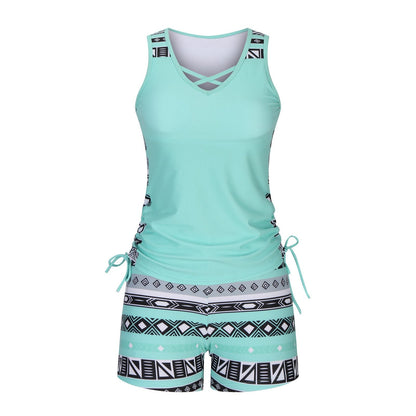 ⏰LAST DAY 60% OFF - Luxlue Women's Tummy Control Tankini Set with Built-In Bra – Flattering Boho Swimwear with Shorts🔥 Buy 2 Free Shipping