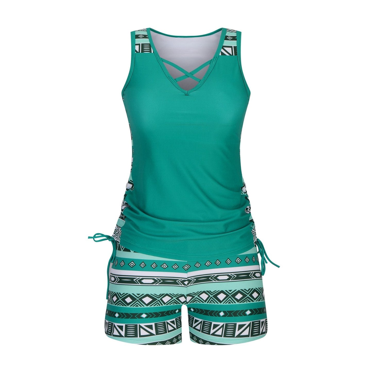 ⏰LAST DAY 60% OFF - Luxlue Women's Tummy Control Tankini Set with Built-In Bra – Flattering Boho Swimwear with Shorts🔥 Buy 2 Free Shipping